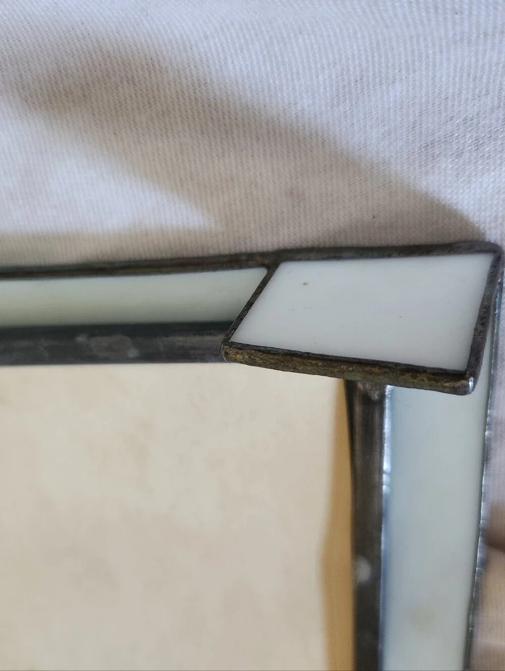 Vintage Style Ornate White Milk Glass Picture Frame Victorian Cottage 5x7